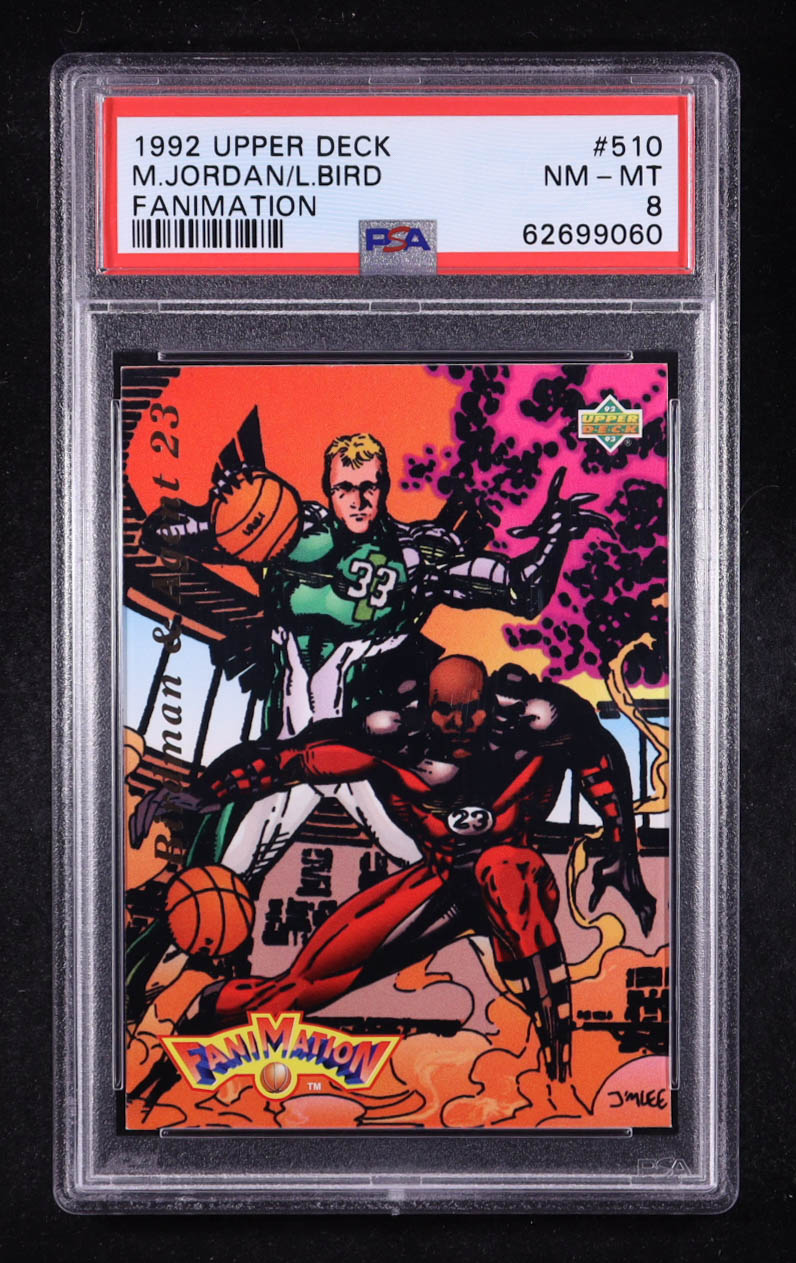 Larry Bird / Michael Jordan 1992-93 Upper Deck #510 FAN (PSA 8) at PristineAuction.com Larry Bird / Michael Jordan 1992-93 Upper Deck #510 FAN (PSA 8) at PristineAuction.com