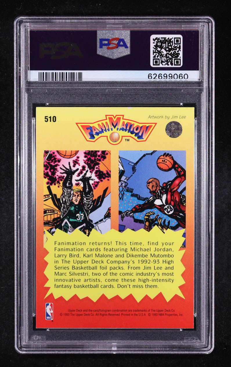 Larry Bird / Michael Jordan 1992-93 Upper Deck #510 FAN (PSA 8) at PristineAuction.com Larry Bird / Michael Jordan 1992-93 Upper Deck #510 FAN (PSA 8) at PristineAuction.com