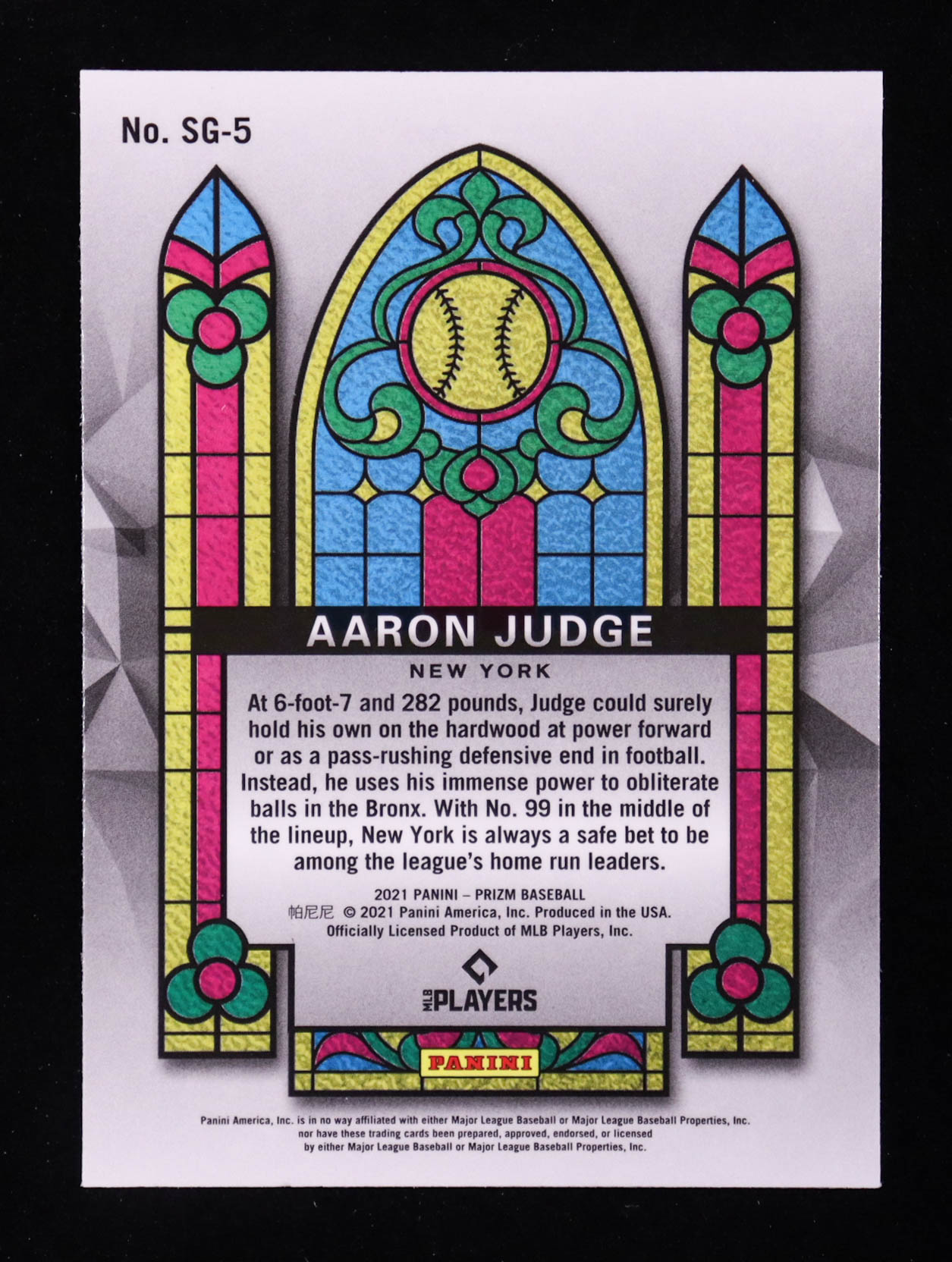 Aaron Judge 2021 Panini Prizm Stained Glass #5 at PristineAuction.com Aaron Judge 2021 Panini Prizm Stained Glass #5 at PristineAuction.com