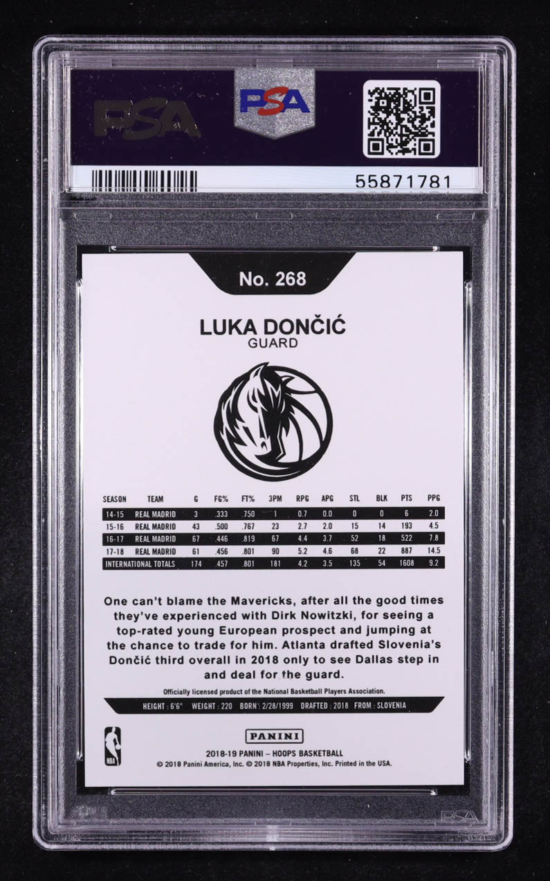 Luka Doncic 2018-19 Hoops #268 RC (PSA 9) at PristineAuction.com Luka Doncic 2018-19 Hoops #268 RC (PSA 9) at PristineAuction.com
