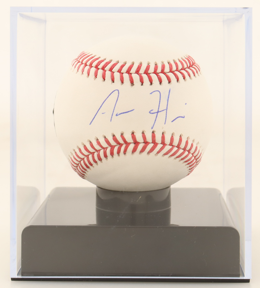 Aaron Hicks Signed OML Baseball With Display Case (Fanatics & MLB) at PristineAuction.com Aaron Hicks Signed OML Baseball With Display Case (Fanatics & MLB) at PristineAuction.com