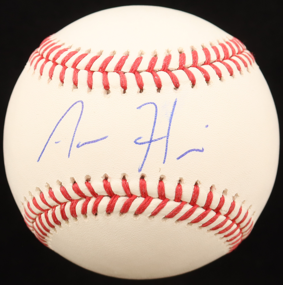 Aaron Hicks Signed OML Baseball With Display Case (Fanatics & MLB) at PristineAuction.com Aaron Hicks Signed OML Baseball With Display Case (Fanatics & MLB) at PristineAuction.com