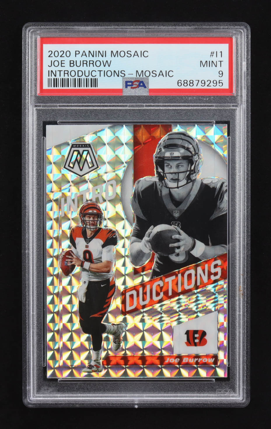 Joe Burrow 2020 Panini Mosaic Introductions Prizm #11 RC (PSA 9) at PristineAuction.com Joe Burrow 2020 Panini Mosaic Introductions Prizm #11 RC (PSA 9) at PristineAuction.com