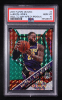 LeBron James 2019-20 Panini Mosaic Will to Win Mosaic Green #7 (PSA 10) at PristineAuction.com