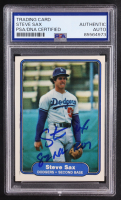 Steve Sax Signed 1982 Fleer #21 Inscribed "82 NL ROY" RC (PSA | Auto Grade PSA Authentic) at PristineAuction.com