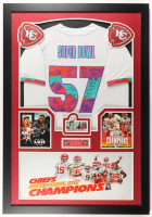 2023 Chiefs Super Bowl LVII Custom Framed Jersey Display Team-Signed By (25) with Patrick Mahomes, Travis Kelce, Nick Bolton, L'Jarius Sneed (Beckett) at PristineAuction.com