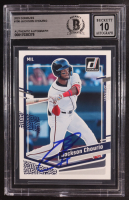 Jackson Chourio Signed 2023 Donruss #106 RC (BGS | Autograph Grade 10) at PristineAuction.com