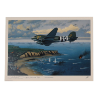 S.H. Matt Matheson Signed Stan Stokes "D-Day Invaders" Lithograph Inscribed "Maj Gen USA Rgt" (AIV) at PristineAuction.com