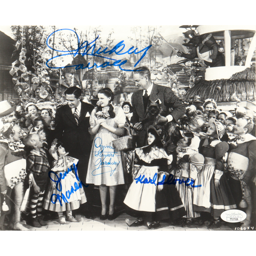 "The Wizard of Oz" 8x10 Photo Signed By (4) with Karl Slover, Mickey Carroll, Jerry Maren & Donna Stewart Hardway (JSA) at PristineAuction.com