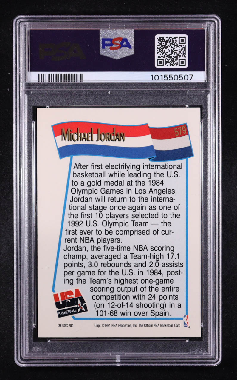 Michael Jordan 1991-92 Hoops #579 USA (PSA 7) at PristineAuction.com Michael Jordan 1991-92 Hoops #579 USA (PSA 7) at PristineAuction.com
