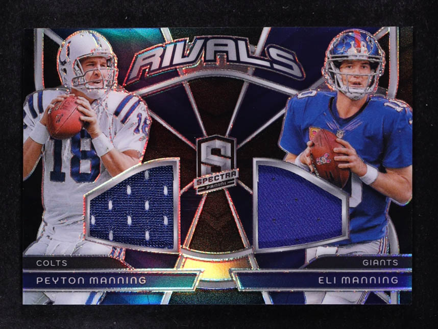 Eli Manning / Peyton Manning 2024 Panini Spectra Rivals Materials #8 #8/99 at PristineAuction.com Eli Manning / Peyton Manning 2024 Panini Spectra Rivals Materials #8 #8/99 at PristineAuction.com