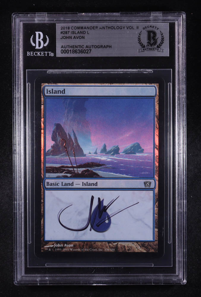 John Avon Signed 2018 Magic The Gathering Commander Anthology #287 Island (BGS) at PristineAuction.com John Avon Signed 2018 Magic The Gathering Commander Anthology #287 Island (BGS) at PristineAuction.com