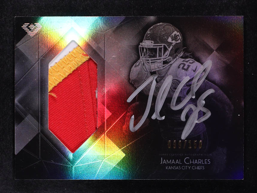 Jamaal Charles 2015 Topps Diamond Patch Autographs #DAPCJC EXCH #99/150 at PristineAuction.com Jamaal Charles 2015 Topps Diamond Patch Autographs #DAPCJC EXCH #99/150 at PristineAuction.com