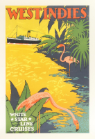 White Star Line "Cruises West Indies" Vintage Travel Poster Lithograph  (PA) at PristineAuction.com