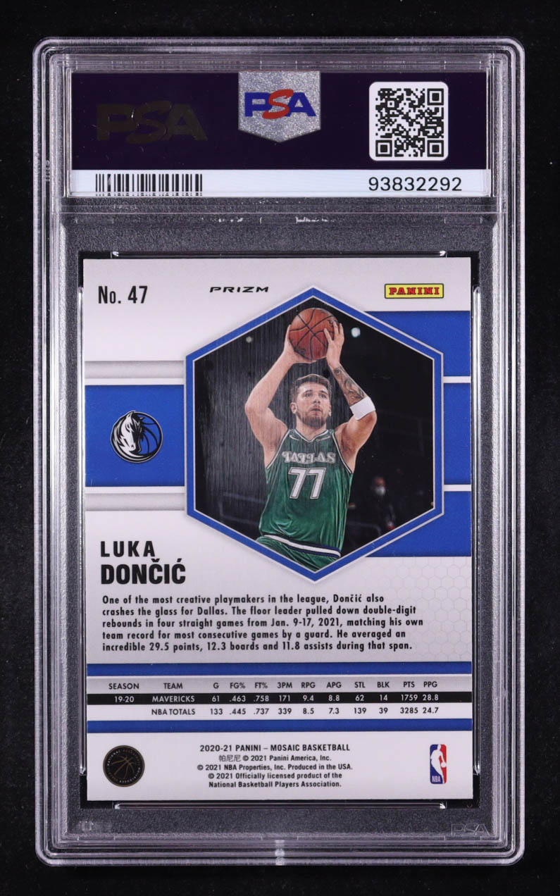 Luka Doncic 2020-21 Panini Mosaic Silver #47 (PSA 9) at PristineAuction.com Luka Doncic 2020-21 Panini Mosaic Silver #47 (PSA 9) at PristineAuction.com