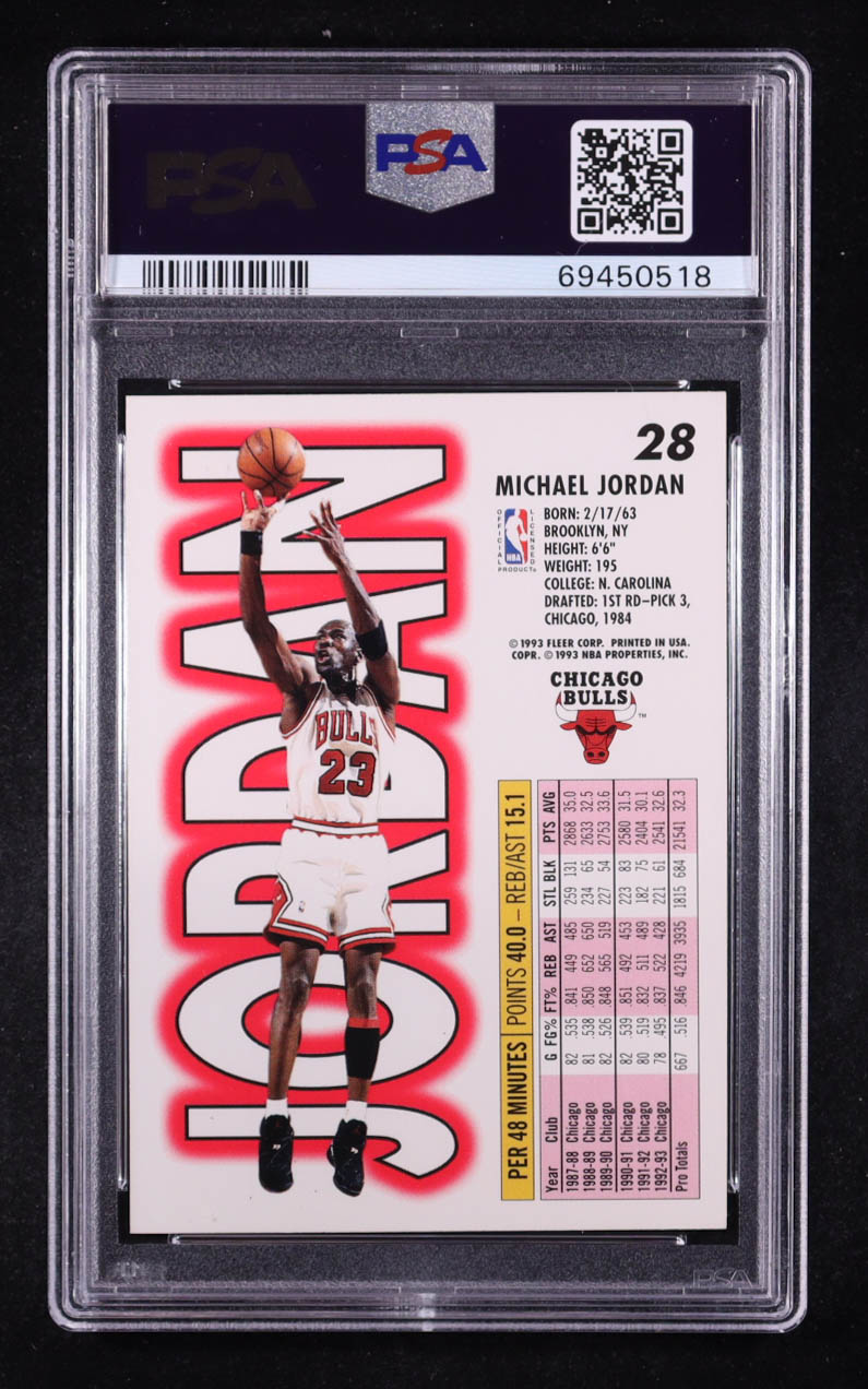 Michael Jordan 1993-94 Fleer #28 (PSA 9) at PristineAuction.com Michael Jordan 1993-94 Fleer #28 (PSA 9) at PristineAuction.com