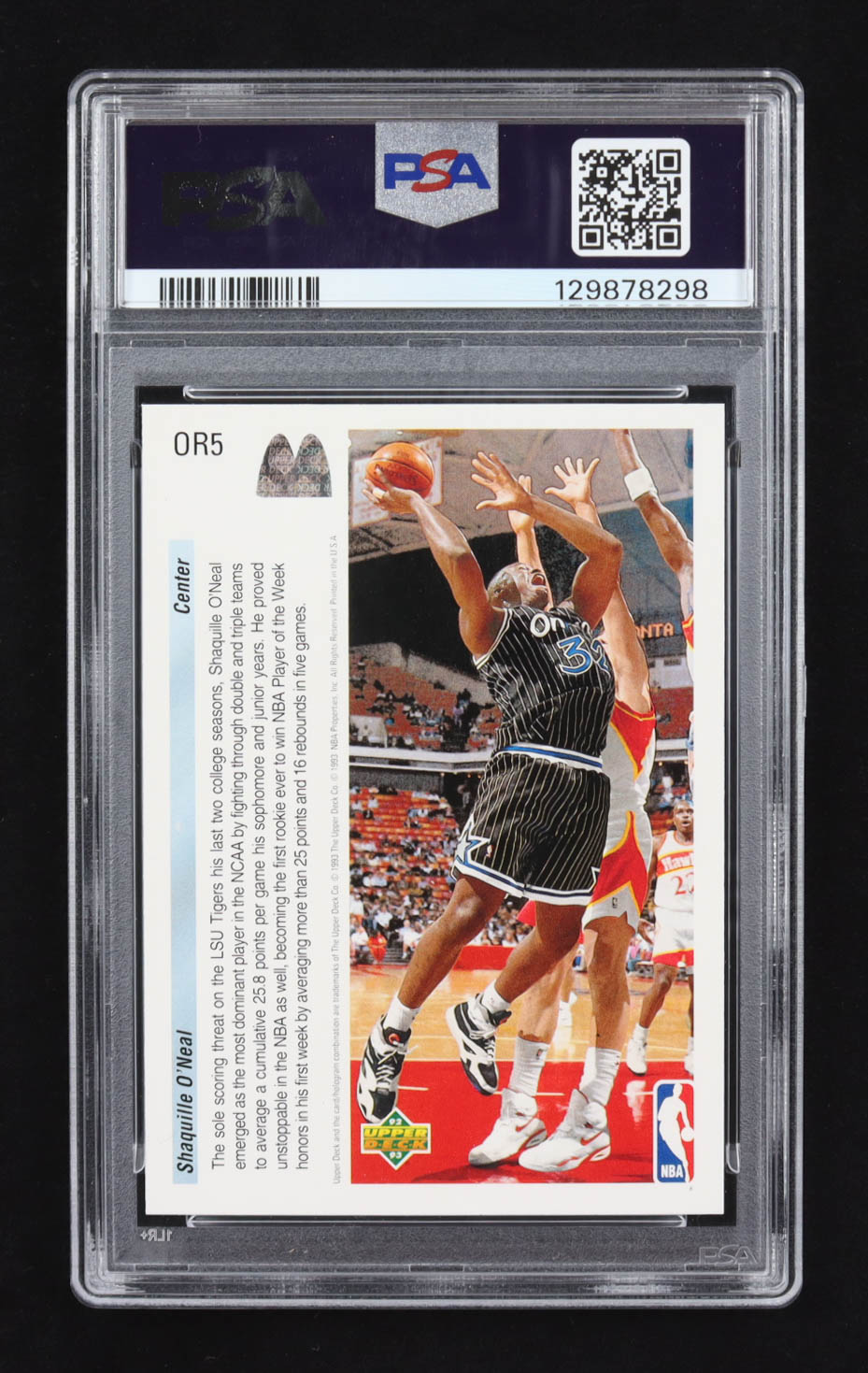 Shaquille O'Neal 1992 Upper Deck McDonald's Future Force #OR5 RC (PSA 9) at PristineAuction.com Shaquille O'Neal 1992 Upper Deck McDonald's Future Force #OR5 RC (PSA 9) at PristineAuction.com