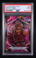 Bronny James Jr. 2023-24 Bowman's Best University Pink Lava Refractors #92 #075/100 RC (PSA 9) at PristineAuction.com