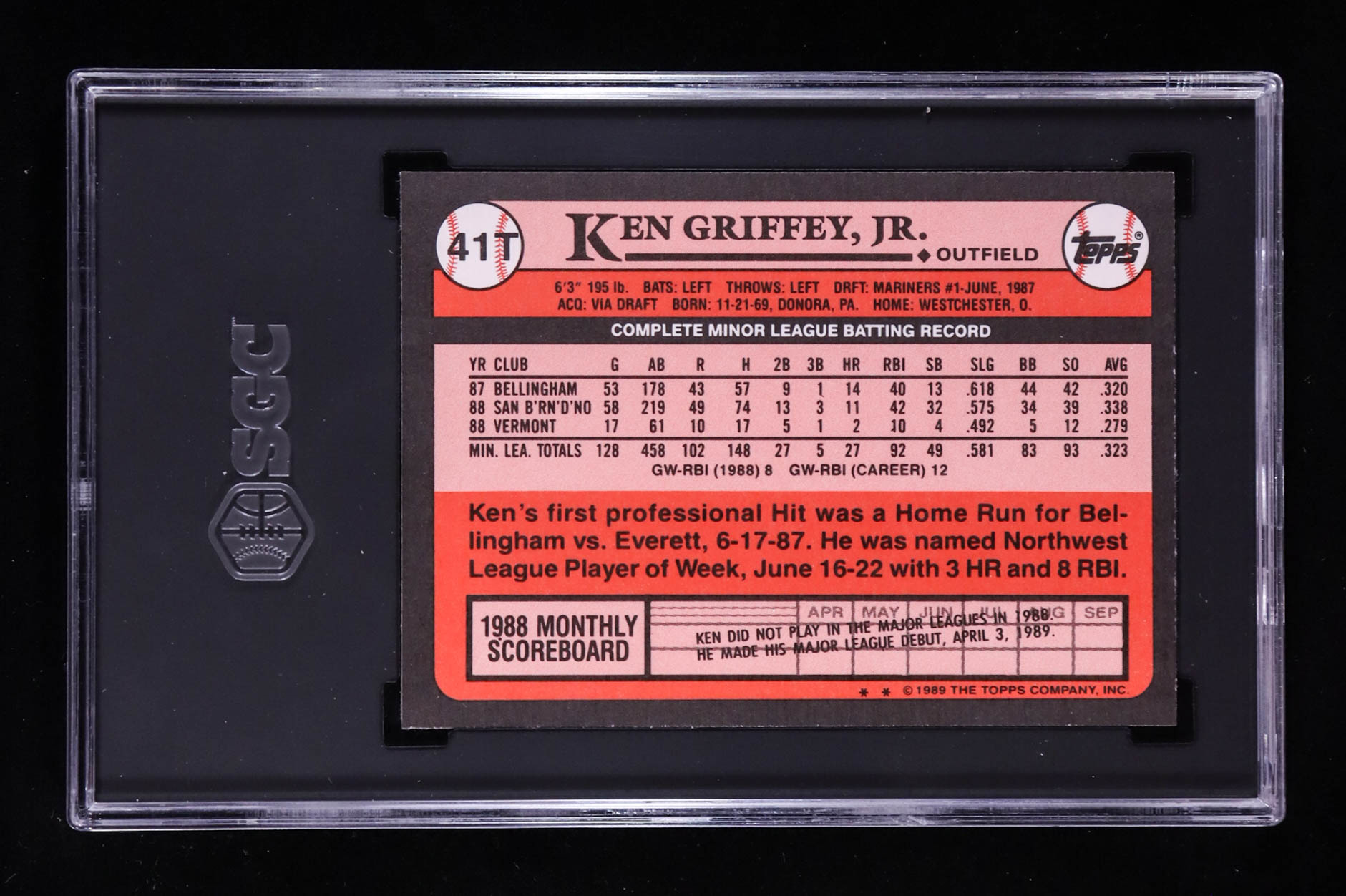 Ken Griffey Jr. 1989 Topps Traded #41T RC (SGC 9.5) at PristineAuction.com Ken Griffey Jr. 1989 Topps Traded #41T RC (SGC 9.5) at PristineAuction.com