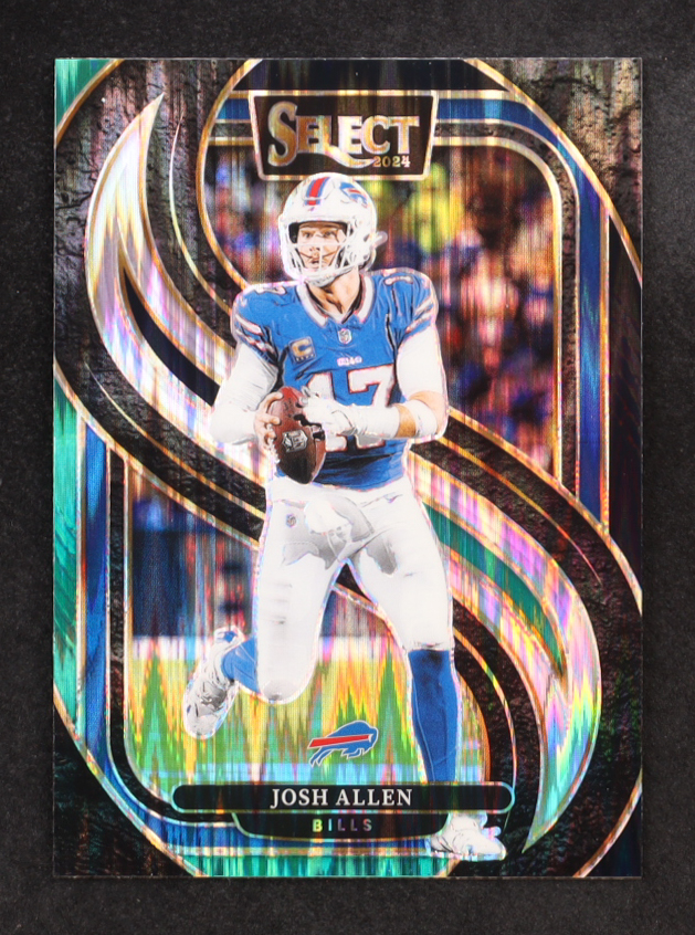 Josh Allen 2024 Select Prizm Black and Green Shock #122 at PristineAuction.com Josh Allen 2024 Select Prizm Black and Green Shock #122 at PristineAuction.com