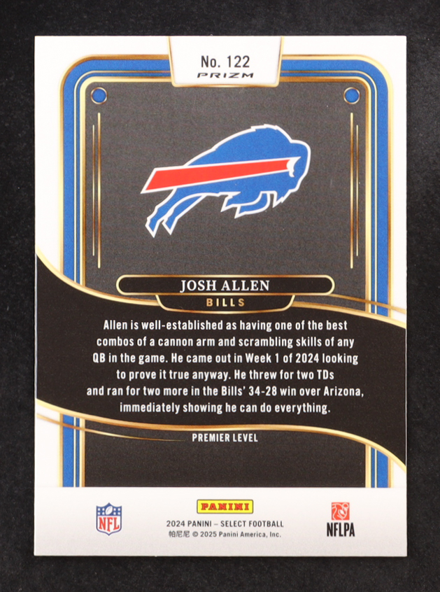 Josh Allen 2024 Select Prizm Black and Green Shock #122 at PristineAuction.com Josh Allen 2024 Select Prizm Black and Green Shock #122 at PristineAuction.com