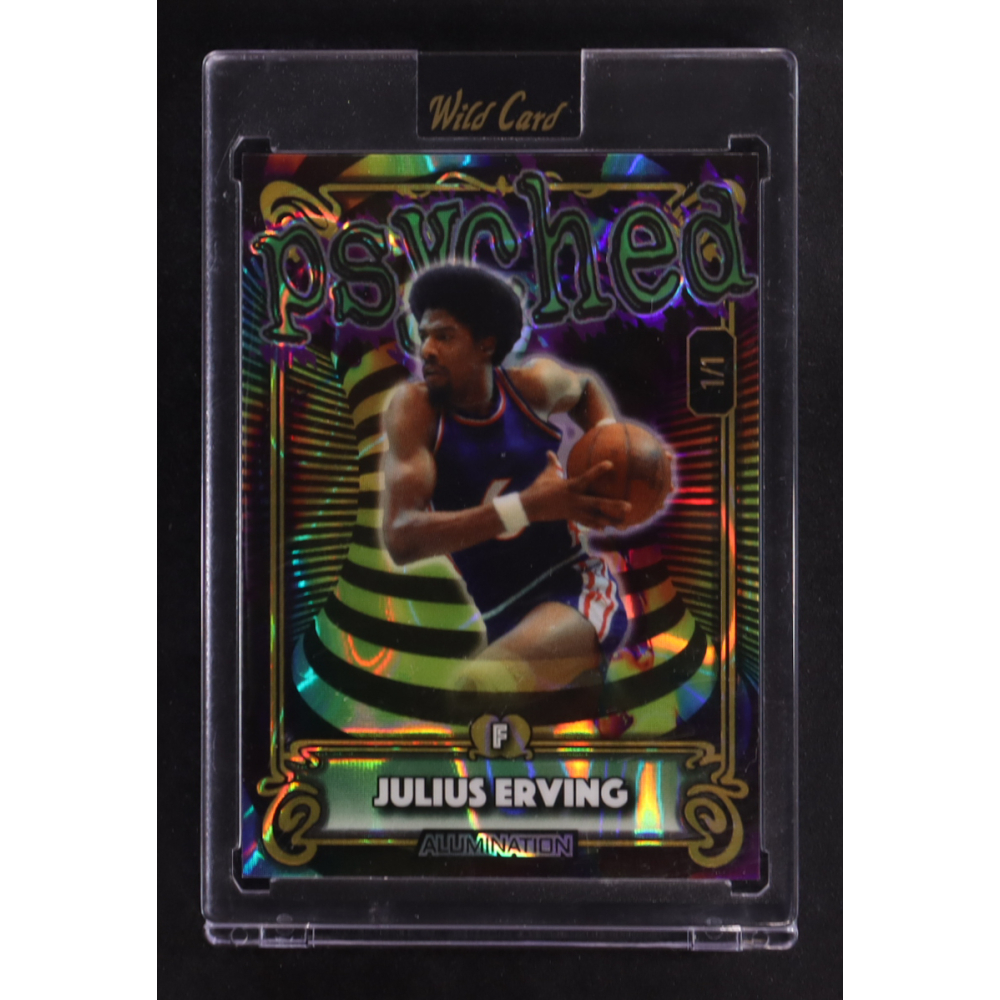 Julius Erving 2024 Wild Card Alumination Psyched Oil Spill #APJE #1/1 at PristineAuction.com