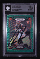 Chase Brown Signed 2023 Panini Prizm Prizms Green Wave #318 (BGS) at PristineAuction.com