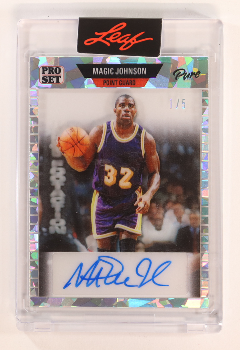 Magic Johnson 2023 Leaf Pro Set Pure '89 Pro Set Silver Pattern #89MJ1 #1/5 at PristineAuction.com Magic Johnson 2023 Leaf Pro Set Pure '89 Pro Set Silver Pattern #89MJ1 #1/5 at PristineAuction.com