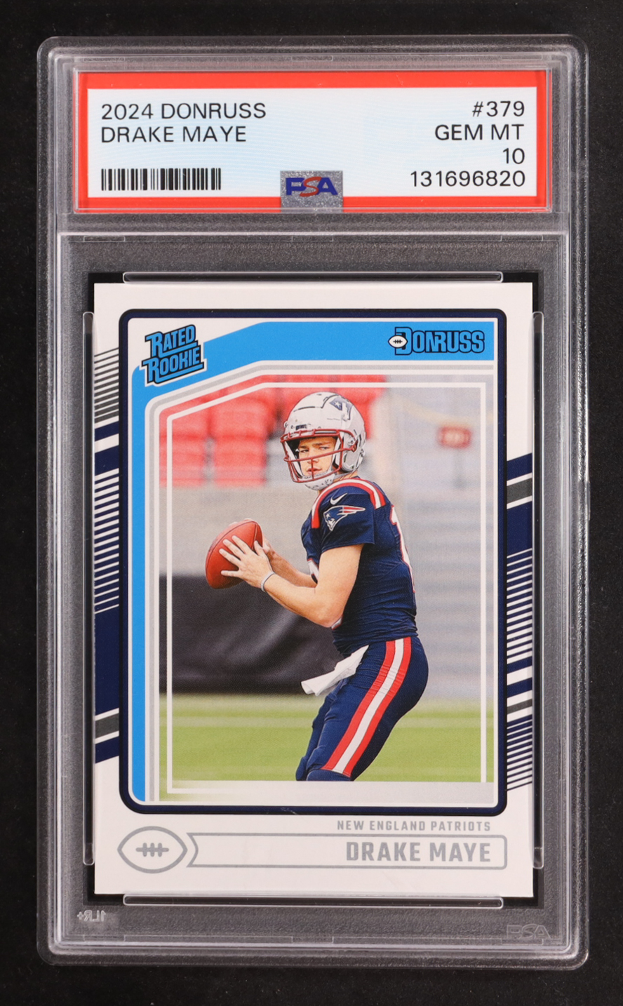 Drake Maye 2024 Donruss #379 RR RC (PSA 10) at PristineAuction.com Drake Maye 2024 Donruss #379 RR RC (PSA 10) at PristineAuction.com