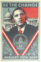 Shepard Fairey - "Obey" Be the Change (Barack Obama) Lithograph (PA) at PristineAuction.com