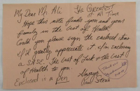 Muhammad Ali Signed 5.5x8.5 Cut Inscribed "Thank You 9-18-88" (JSA) at PristineAuction.com