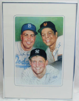 Mickey Mantle, Willie Mays & Duke Snider Signed Custom Framed Photo (JSA) at PristineAuction.com