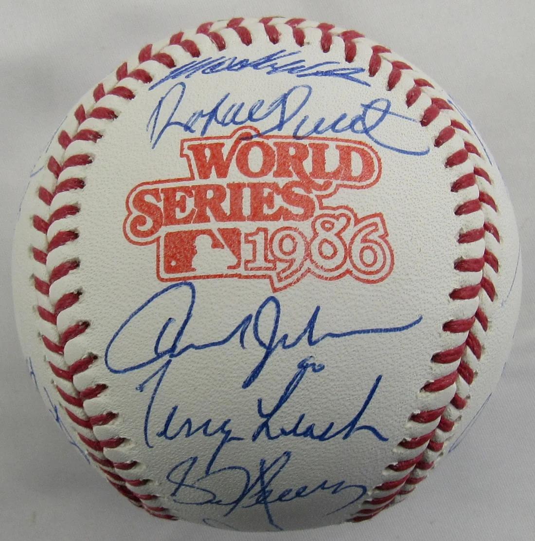 1986 World Series Champion Mets Baseball Team-Signed By (27) with Keith Hernandez, Darryl Strawberry, Ray Knight (JSA) at PristineAuction.com 1986 World Series Champion Mets Baseball Team-Signed By (27) with Keith Hernandez, Darryl Strawberry, Ray Knight (JSA) at PristineAuction.com