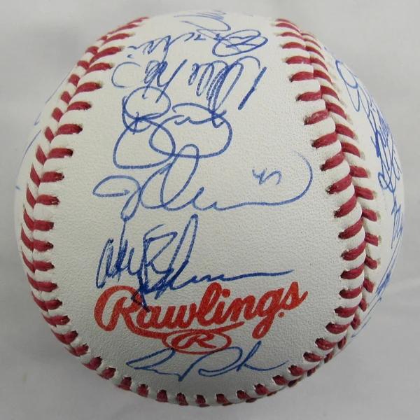 1986 World Series Champion Mets Baseball Team-Signed By (27) with Keith Hernandez, Darryl Strawberry, Ray Knight (JSA) at PristineAuction.com 1986 World Series Champion Mets Baseball Team-Signed By (27) with Keith Hernandez, Darryl Strawberry, Ray Knight (JSA) at PristineAuction.com