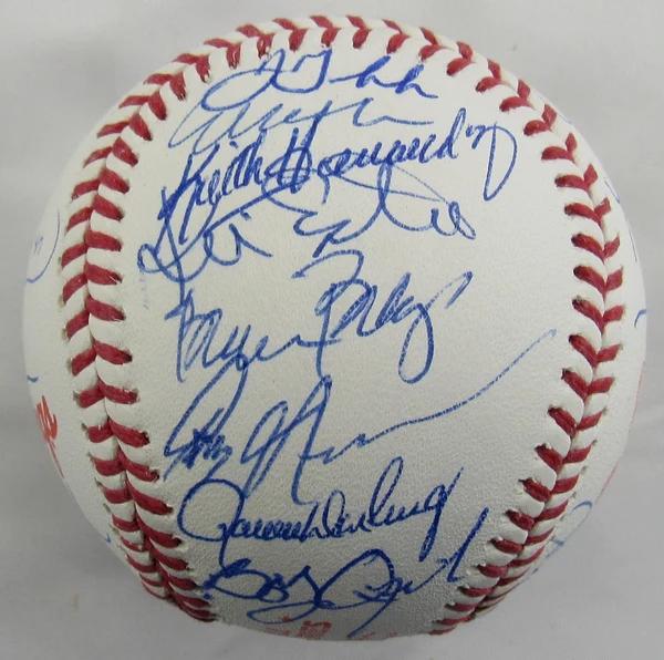 1986 World Series Champion Mets Baseball Team-Signed By (27) with Keith Hernandez, Darryl Strawberry, Ray Knight (JSA) at PristineAuction.com 1986 World Series Champion Mets Baseball Team-Signed By (27) with Keith Hernandez, Darryl Strawberry, Ray Knight (JSA) at PristineAuction.com
