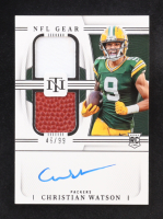 Christian Watson 2022 Panini National Treasures Rookie NFL Gear Signature Combos #19 #46/99 RC at PristineAuction.com
