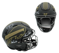 Jim Kelly, Andre Reed & Thurman Thomas Signed Bills Full-Size Authentic On-Field Salute to Service Alternate Speedflex Helmet (Beckett) at PristineAuction.com