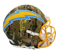 Oronde Gadsden II Signed Chargers Full-Size Authentic On-Field Camo Alternate Speed Helmet (Beckett) at PristineAuction.com