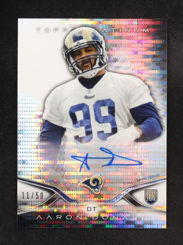 Aaron Donald 2014 Topps Platinum Autographs Pulsar Refractors #74 #11/50 RC at PristineAuction.com Aaron Donald 2014 Topps Platinum Autographs Pulsar Refractors #74 #11/50 RC at PristineAuction.com