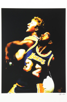 "Magic Johnson & Larry Bird" LE 12x18 Lithograph by Joshua Barton #/500 (PA) at PristineAuction.com