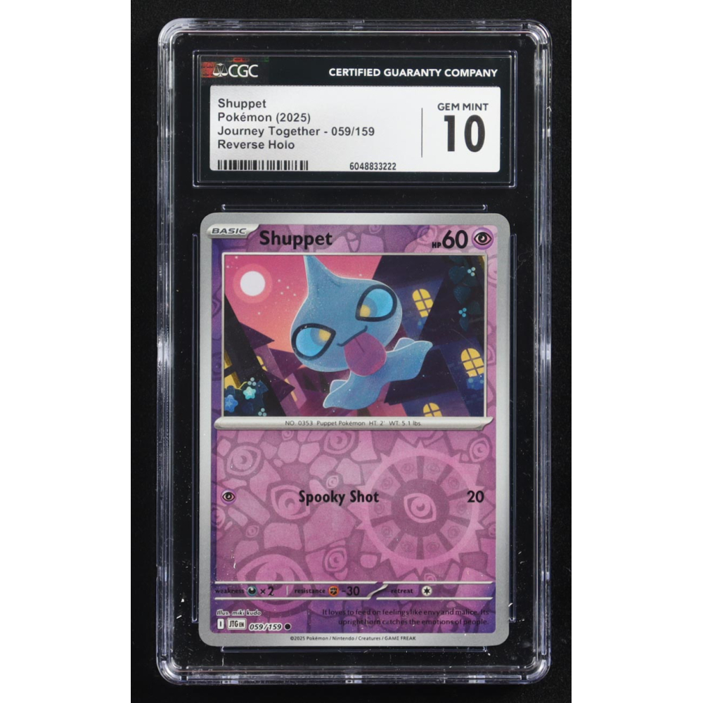 Shuppet 2025 Pokemon Journey Together #59 Reverse Holo (CGC 10) at PristineAuction.com
