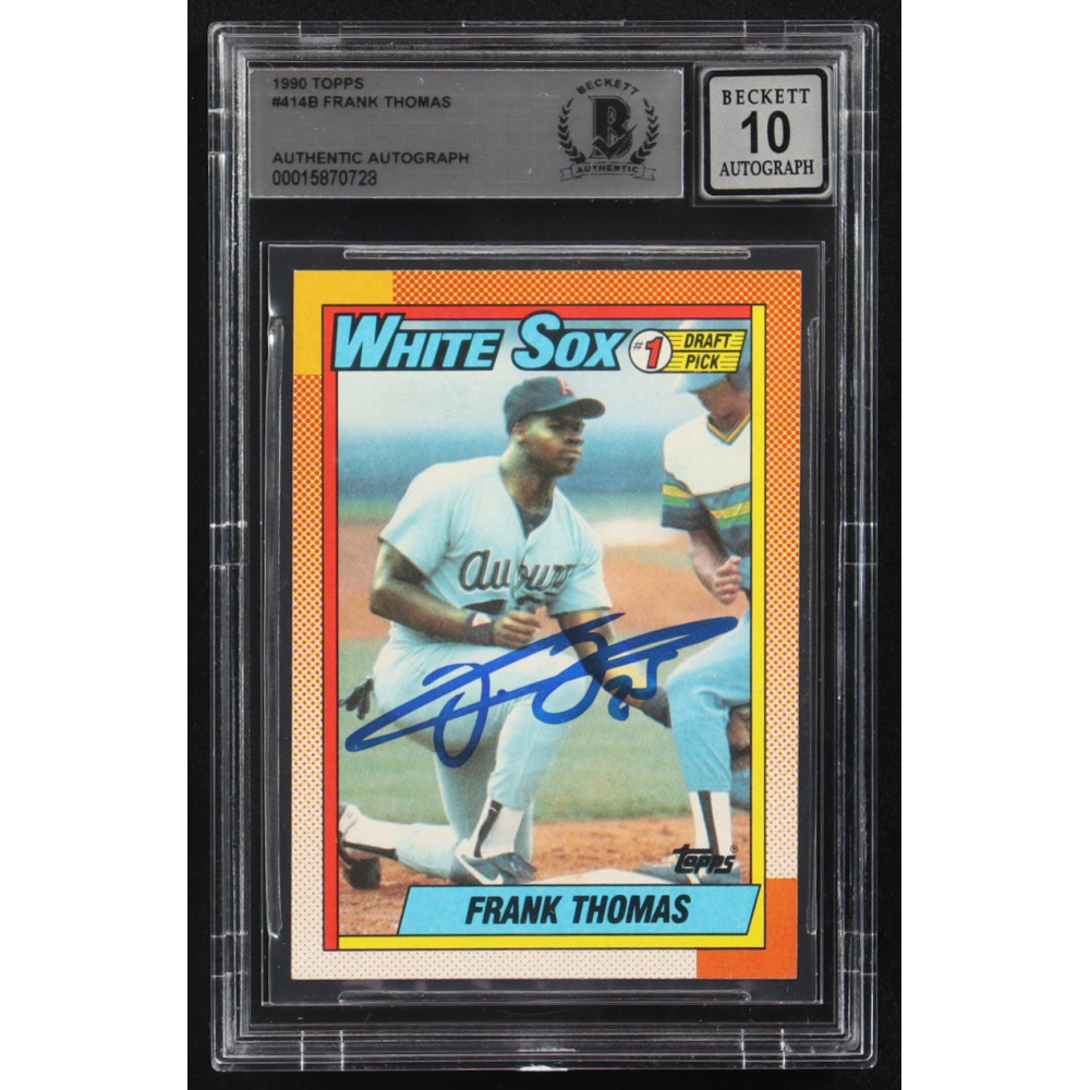 Frank Thomas Signed 1990 Topps #414 RC (BGS | Autograph Graded BGS 10) at PristineAuction.com