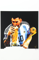 "Lionel Messi" Argentina LE 12x18 Lithograph by Joshua Barton #/500 (PA) at PristineAuction.com