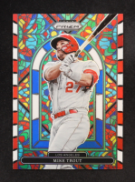 Mike Trout 2022 Panini Prizm Stained Glass Prizms Red White and Blue #5 at PristineAuction.com