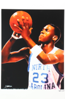 "Michael Jordan" North Carolina Tar Heels LE 12x18 Lithograph by Joshua Barton #/500 (PA) at PristineAuction.com