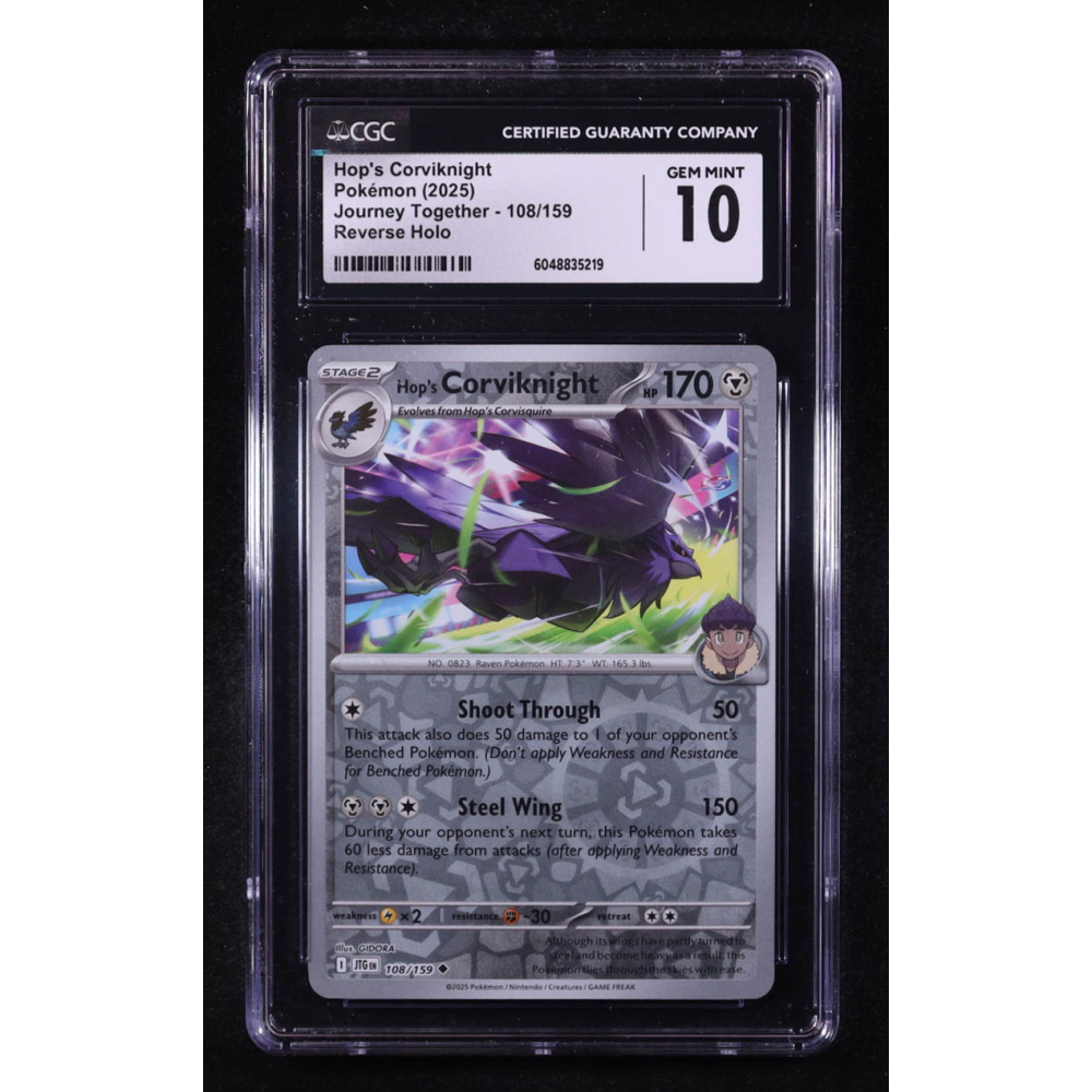 Hop's Corviknight 2025 Pokemon TCG Scarlet & Violet Journey Together #108 REVERSE HOLO (CGC 10) at PristineAuction.com