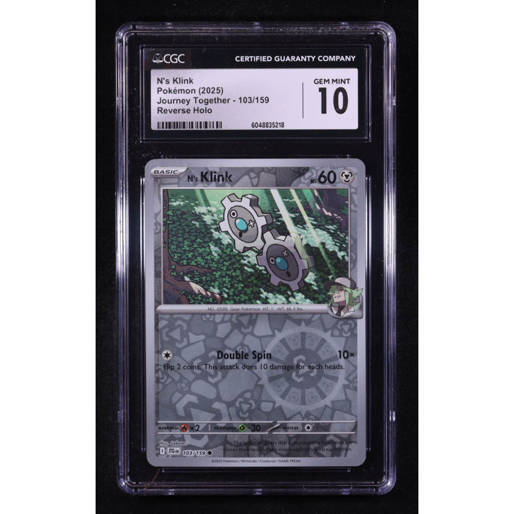 N's Klink 2025 Pokemon TCG Scarlet & Violet Journey Together #103 REVERSE HOLO (CGC 10) at PristineAuction.com