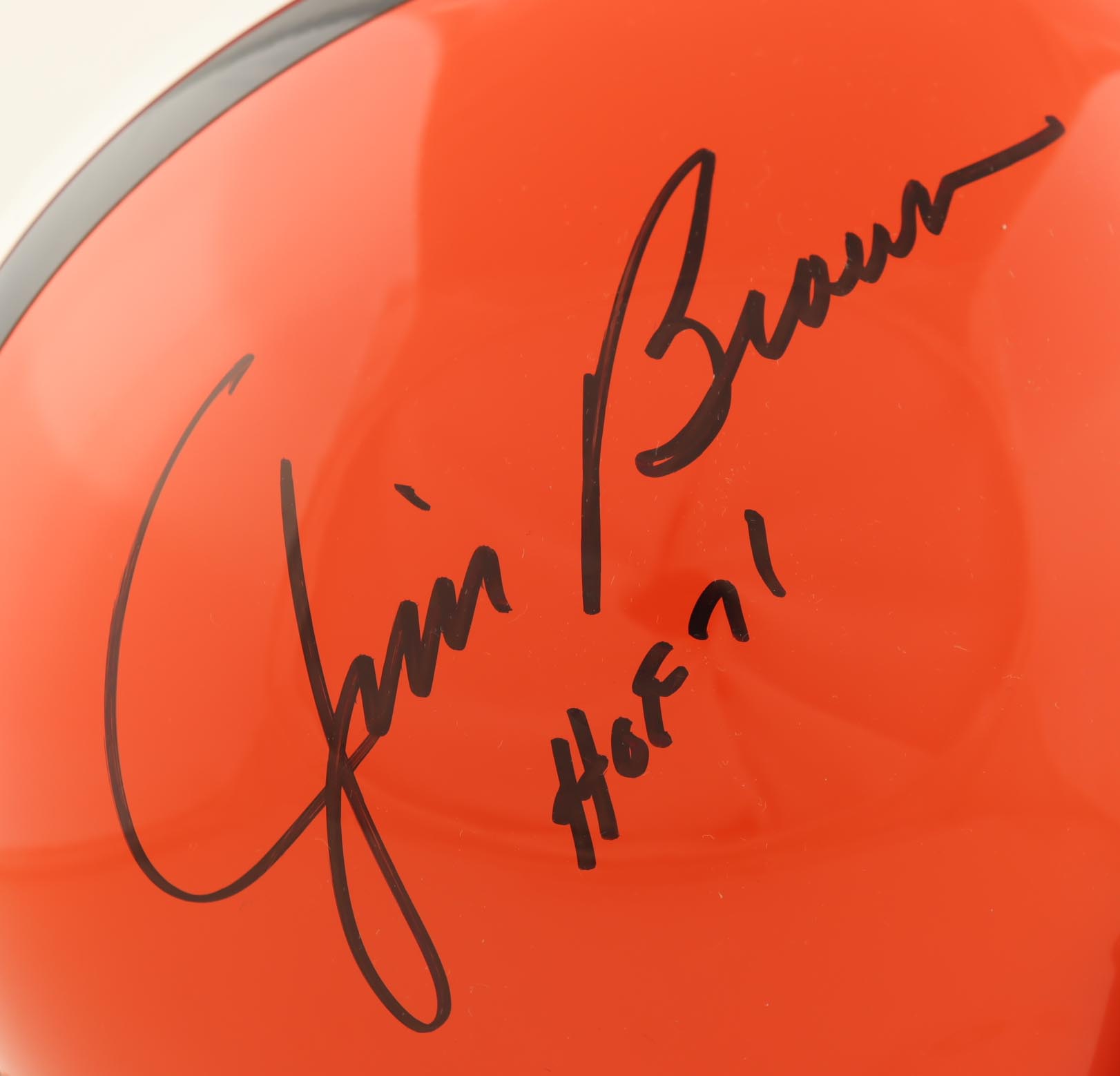 Jim Brown Signed Browns Full-Size Helmet Inscribed "HOF 71" (Beckett) at PristineAuction.com Jim Brown Signed Browns Full-Size Helmet Inscribed "HOF 71" (Beckett) at PristineAuction.com