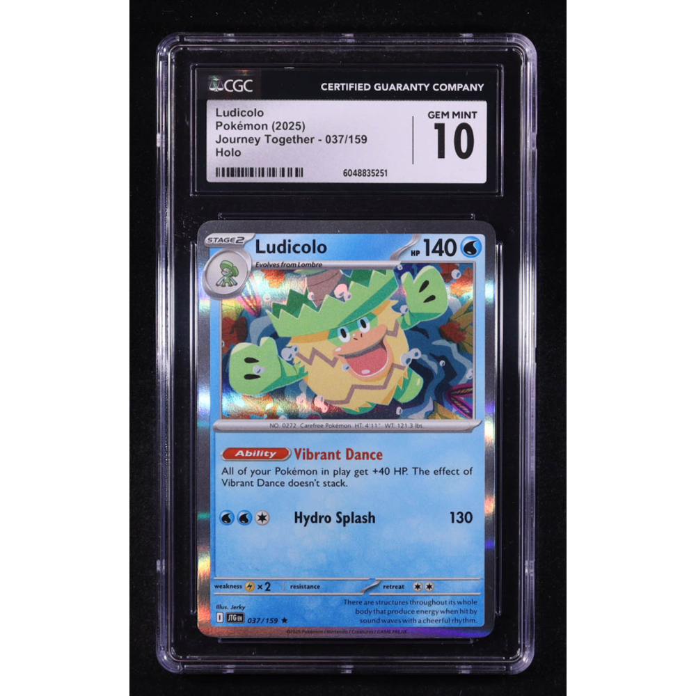 Ludicolo 2025 Pokemon TCG Scarlet & Violet Journey Together #037 HOLO (CGC 10) at PristineAuction.com