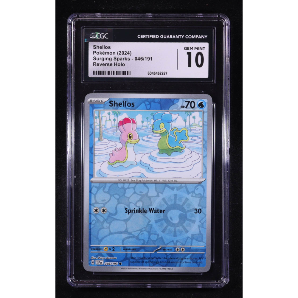 Shellos 2024 Pokemon TCG Scarlet & Violet Surging Sparks #046 REVERSE HOLO (CGC 10) at PristineAuction.com